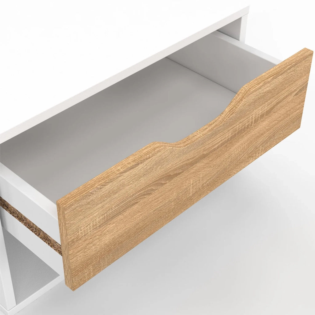 IDMarket - Set di 2 comodini a parete a 1 cassetto CATHY con nicchia in faggio bianco