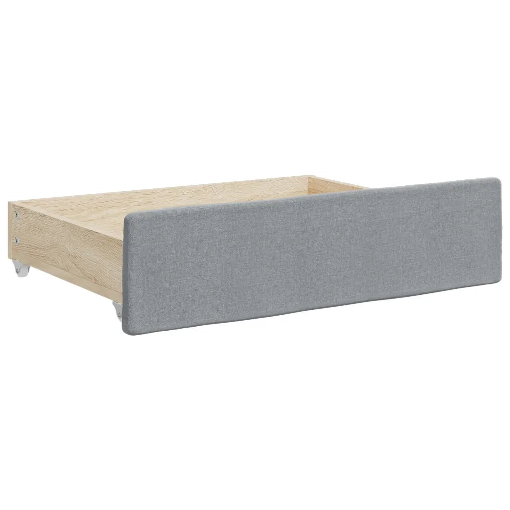 Divano Letto Estraibile Cassetti Grigio Chiaro 90x190cm Tessuto 3197576