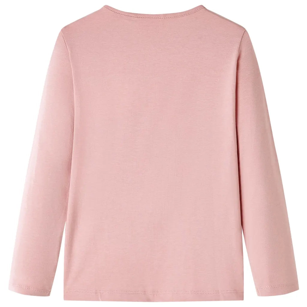Maglietta da Bambina a Maniche Lunghe Rosa Chiaro 116