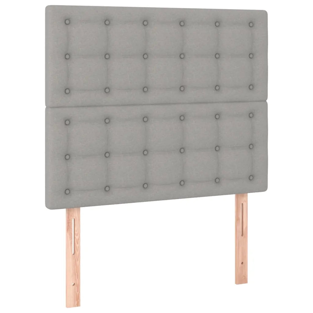 Giroletto con Testiera-Struttura Letto con testiera Grigio Chiaro 90x200 cm in Tessuto