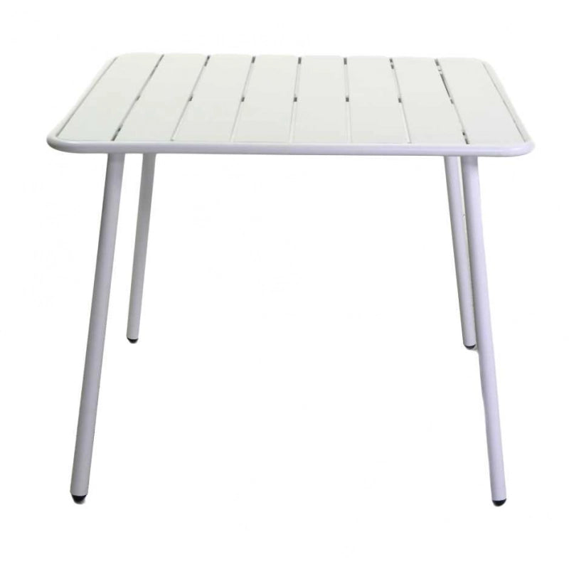 Tavolo metallo Rovigo bianco quadro cm 80x80h72