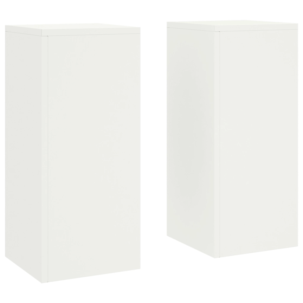 Set di 2 Supporti per Piante da Esterno in bianco, 24x24x55 cm, Acciaio
