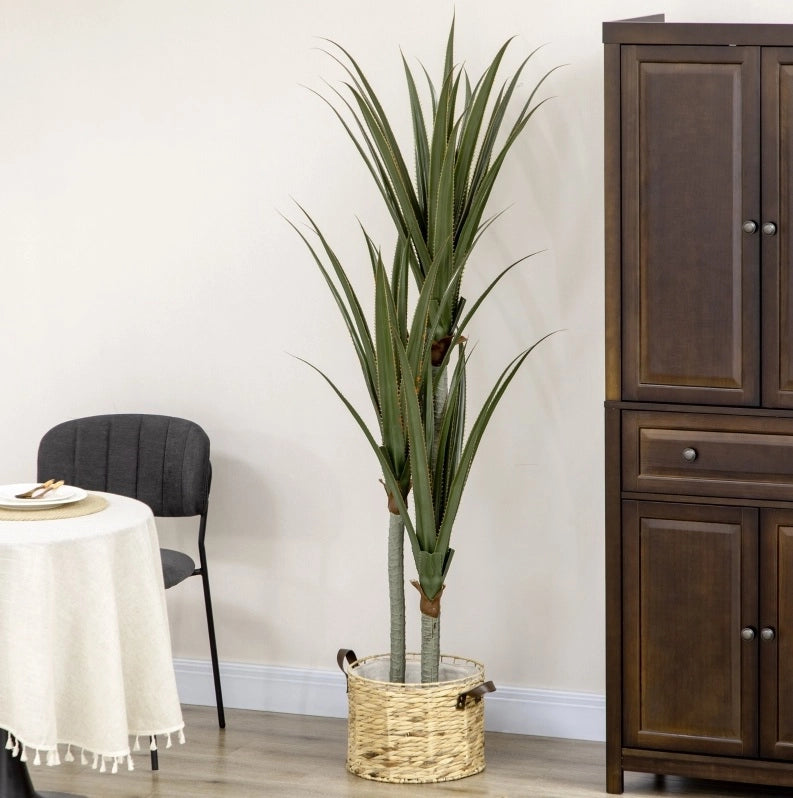 Pianta artificiale Yucca 190 cm realistica con vaso in plastica verde