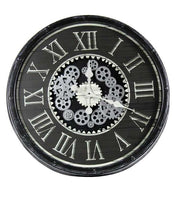 OROLOGIO DA PARETE CON INGRANAGGI IN MOVIMENTO 76X76X4,9 NERO