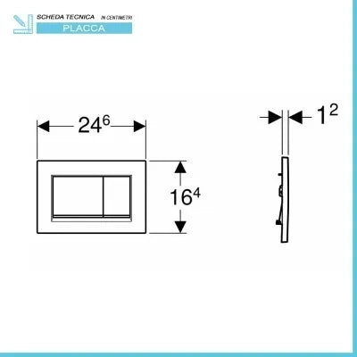 Placca di comando Geberit Sigma30 nero opaco con inserto nero lucido
