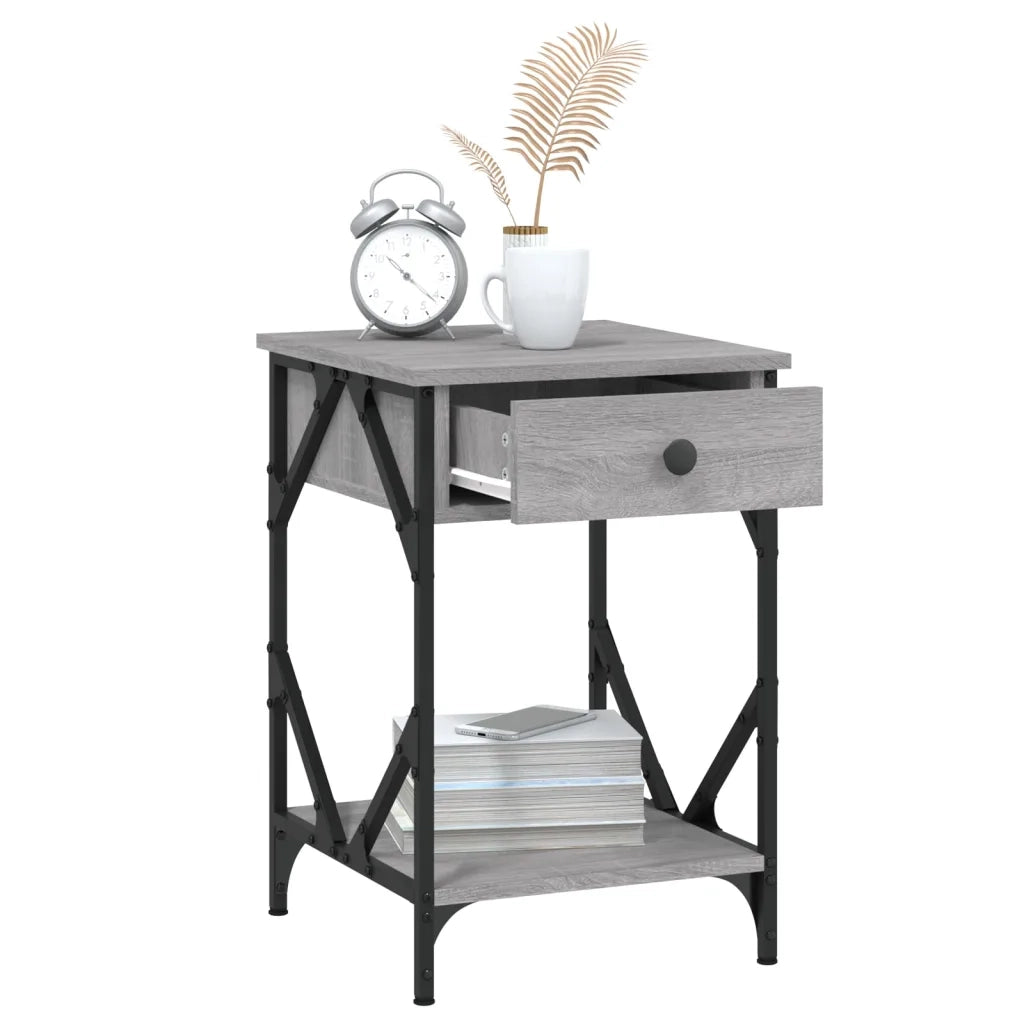 vidaXL Comodino Grigio Sonoma 40x42x60 cm in Legno Multistrato