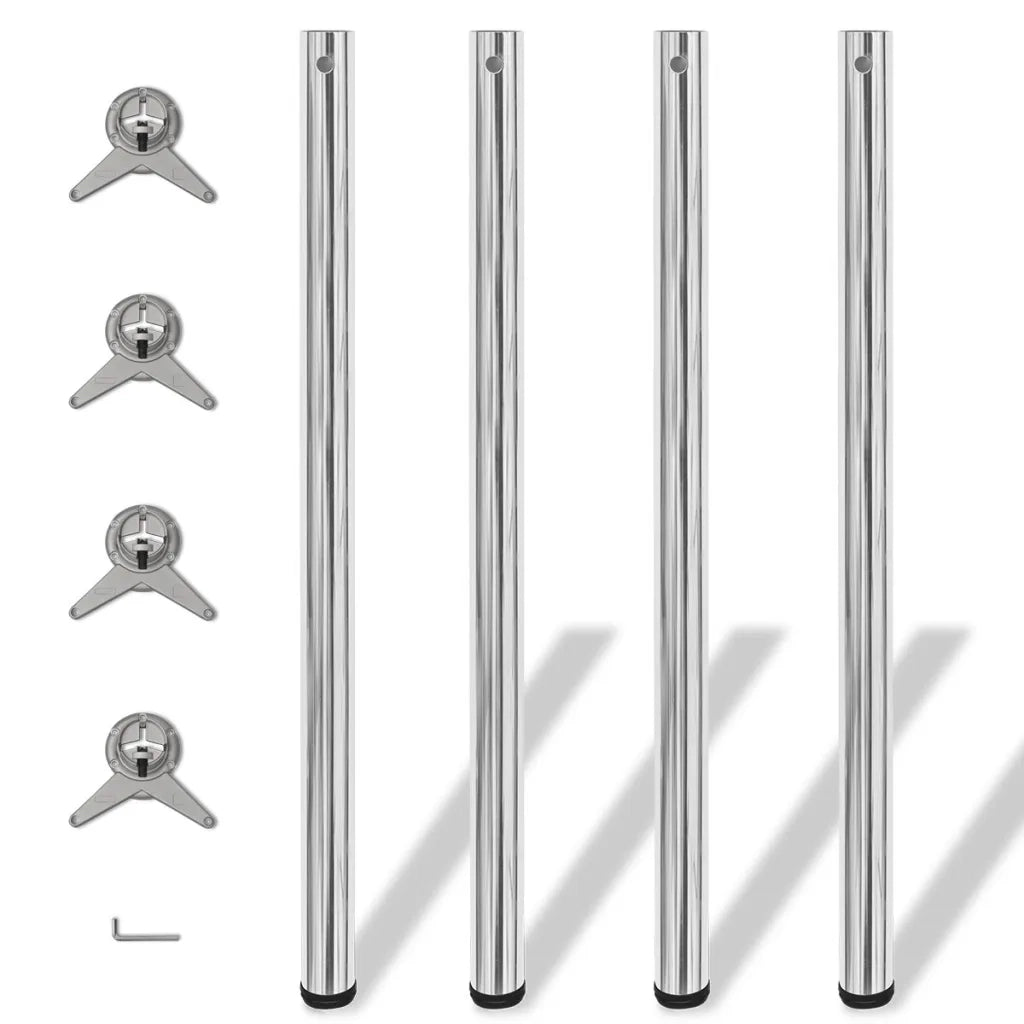Gambe per Tavolo 4 pz Altezza Regolabile Cromate 1100 mmcod mxl 128532