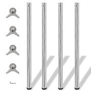 Gambe per Tavolo 4 pz Altezza Regolabile Cromate 1100 mmcod mxl 128532