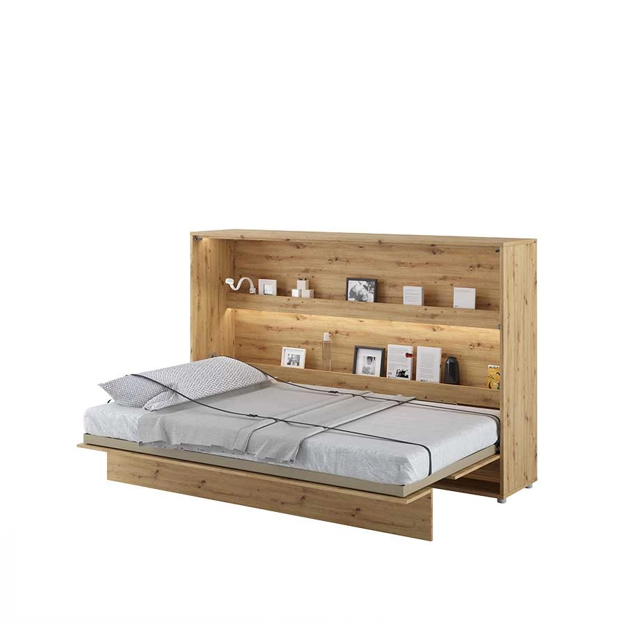 LETTO 05 120x200 ORIZZONTALE ROVERE ARTIGIANALE