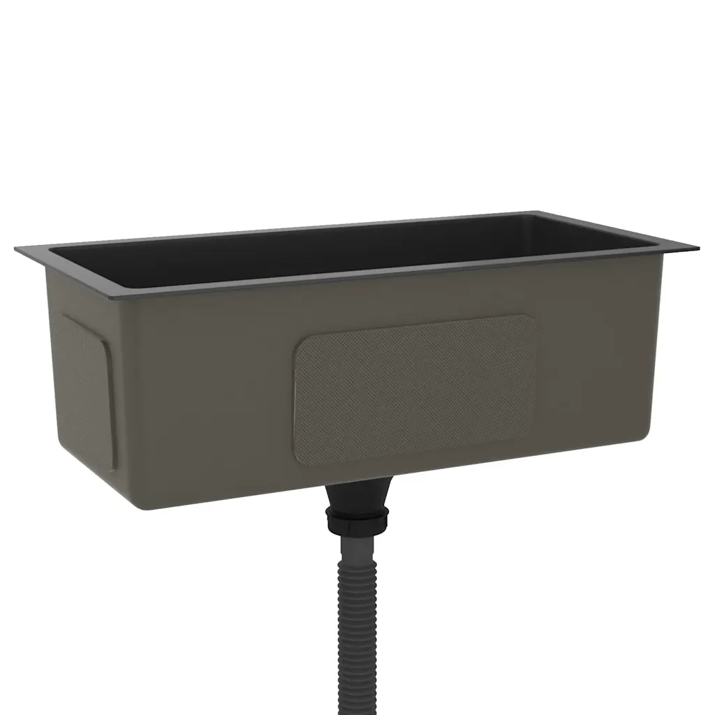 Lavello da Cucina Lavorato a Mano Nero Acciaio Inox cod mxl 49411