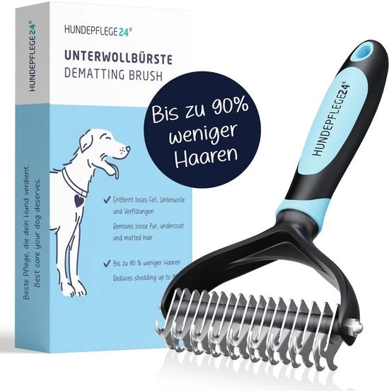 Cura del Cane 24 Spazzola per Cane Lungo - Fino al 90% di capelli persi, elimina pelo sottocutaneo e nodi - Per pellicce medio-lunghe e lunghe - Spazzola per pelo sottocutaneo come spazzola per pelo sottocutaneo per cani e gatti