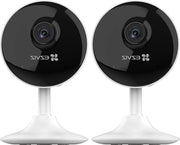 Casa sicura 2-pack di telecamere di sorveglianza wireless per interni con app, camera 1080P Wi-Fi per la casa, visibilità notturna 10M, rilevamento movimento e allarme, audio bidirezionale.