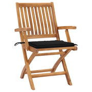 Sedie da Giardino Pieghevoli con Cuscini 4 pz Massello di Teak 3072730