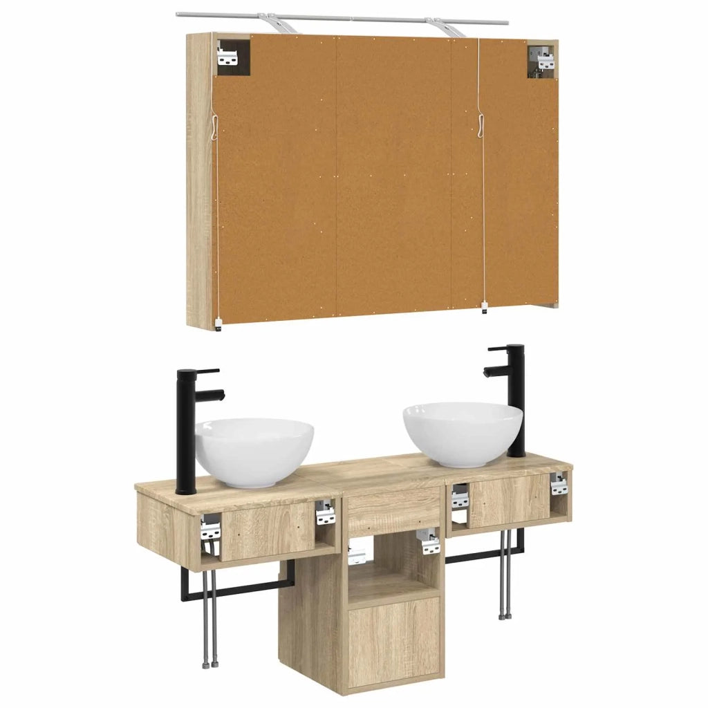Set di Armadi da Bagno 4 pcs Rovere Sonoma 100 x 14,5 x 70 cm 3406257