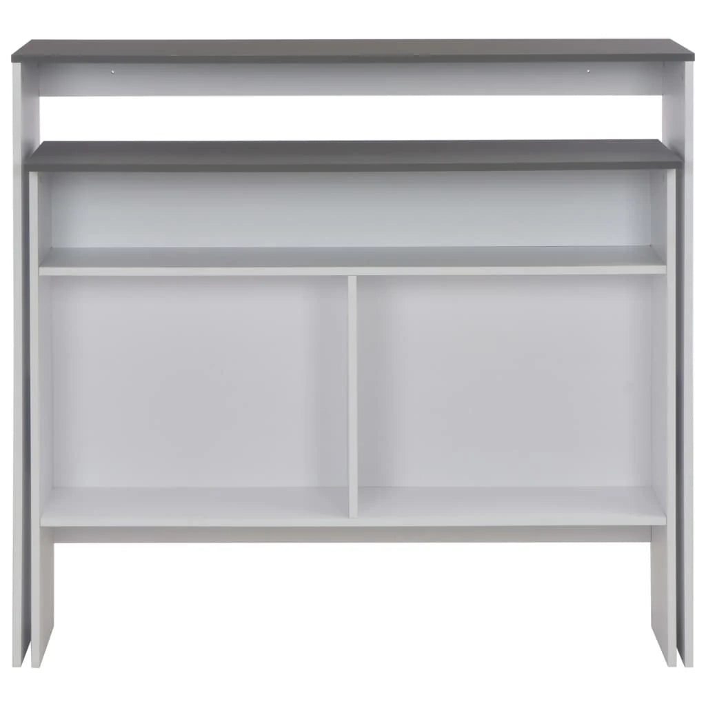 Tavolo alto da bar/bistrot con 2 piani bianchi 130 cm 0902035