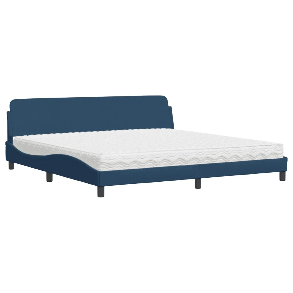 Letto con Materasso Dover Blu 200x200 cm in Tessuto 3208470