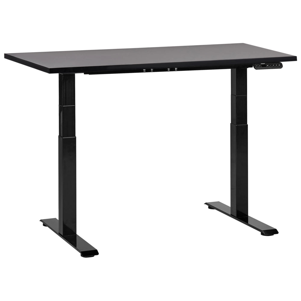 Scrivania regolabile in altezza elettricamente nero 120 x 72 cm Struttura in acciaio verniciato a polvere