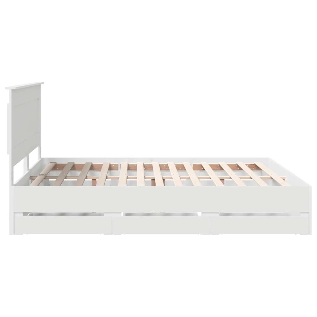 Struttura del letto Bianco 200 x 200 cm Legno Ingegnerizzato