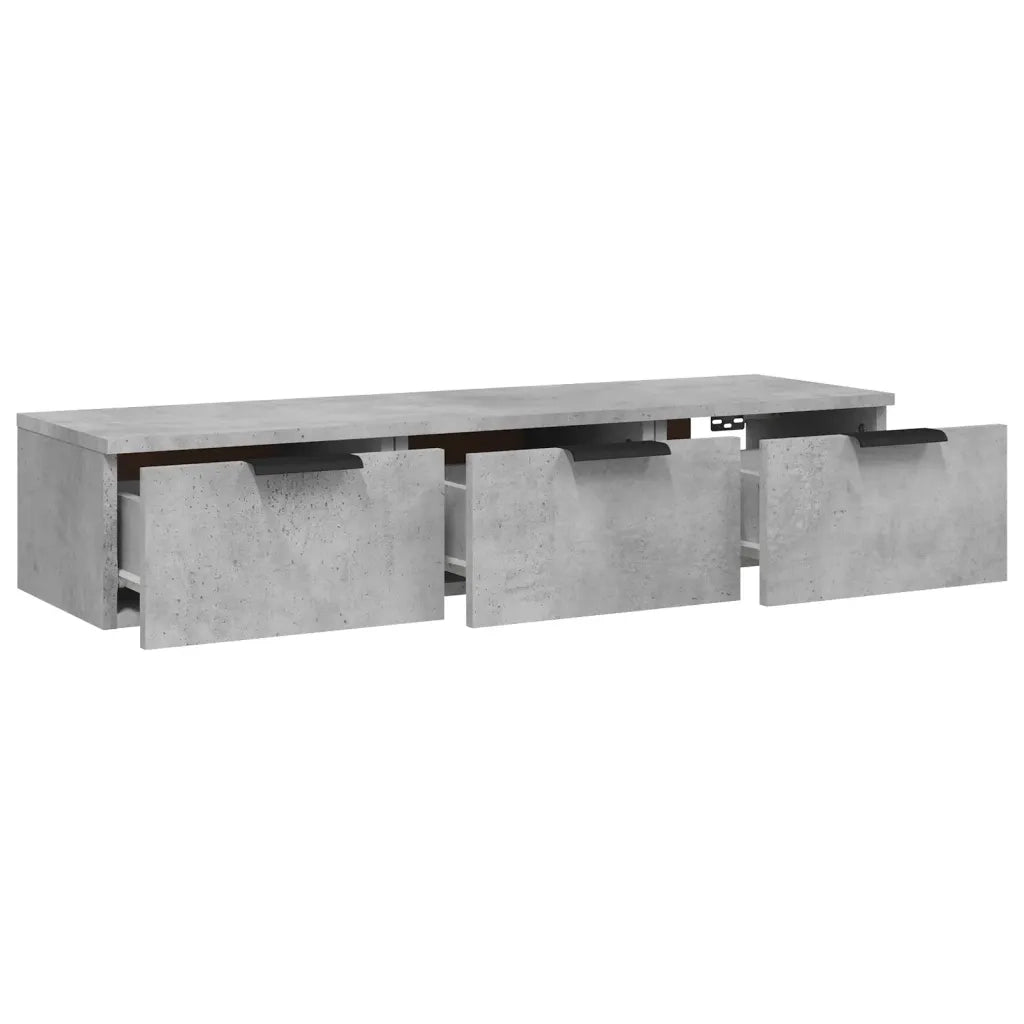 Elegante pensile di design 102 x 30 x 20 cm ampio spazio contenitivo decorativo in legno composito grigio cemento 02_0048006