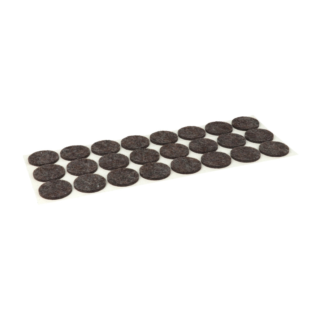 Feltrini tondi marroni Ã˜ 28 mm. 24 pz.