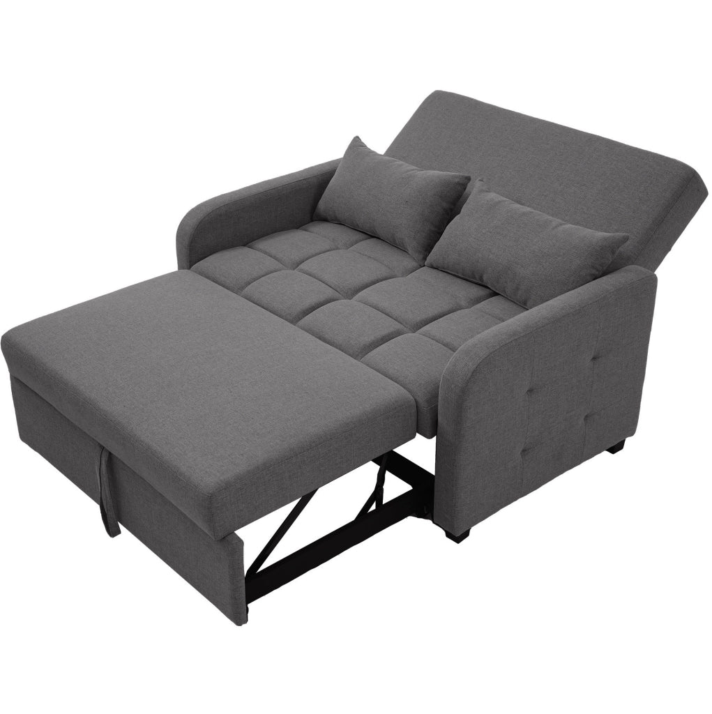 Divano letto pieghevole multifunzione 127x75x94 cm; grigio antico; con schienale regolabile