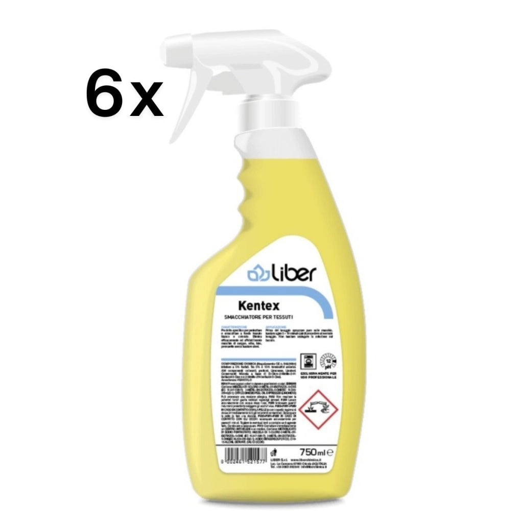 Kentex 6 Pezzi x 750 ml, Smacchiatore Tessuti Elimina Macchie Ostinate | Liber