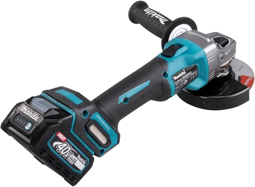 GA005GM201 - Smerigliatrice angolare 125 mm Brushless XGT + 2 batterie 40 Vmax 4 Ah Li-ION BL4040 + caricatore DC40RA + cofanetto Makpac
