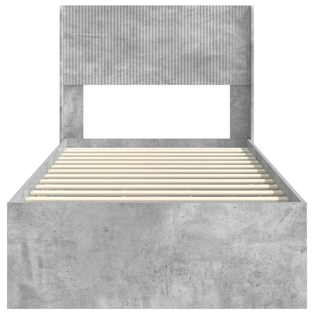 Struttura del letto con stoccaggio e testata Grigio Cemento 3414344