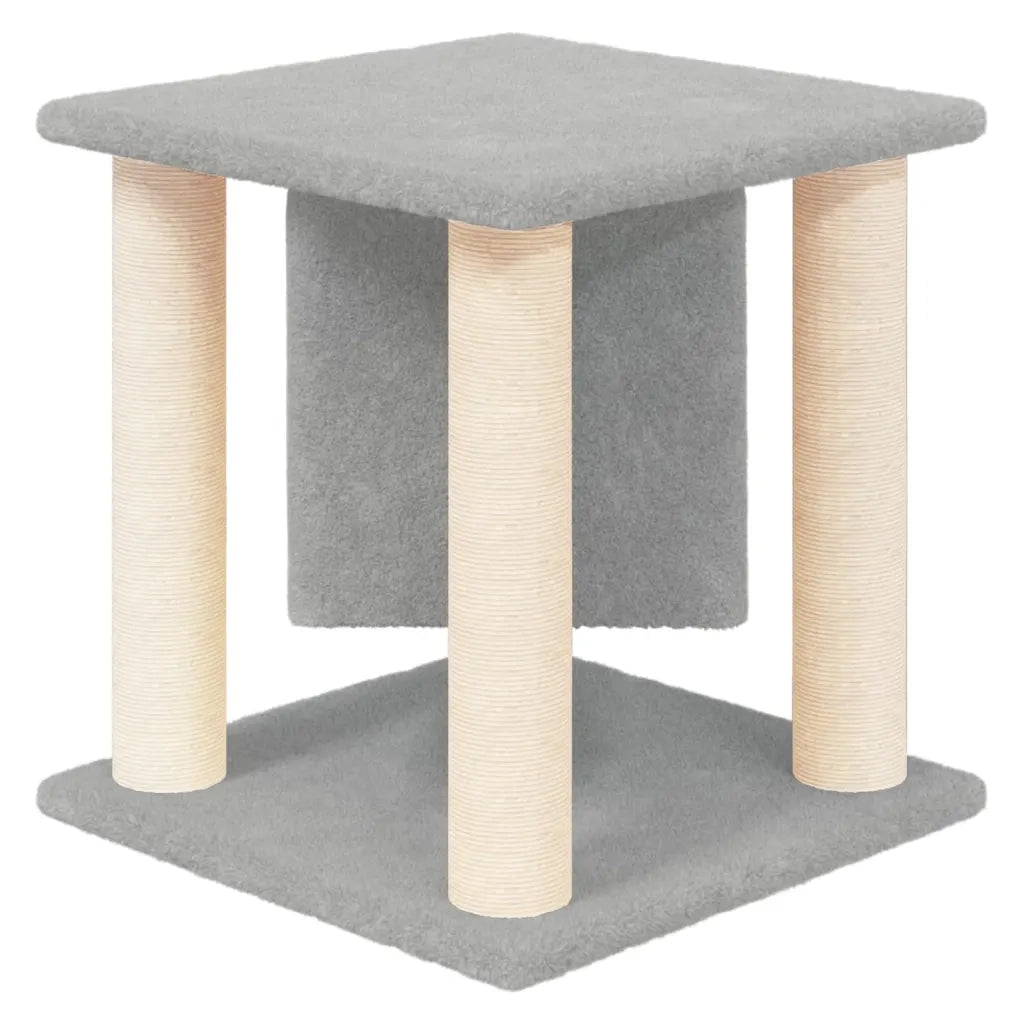 Albero per Gatti con Tiragraffi in Sisal Grigio Chiaro 37 cm 171655