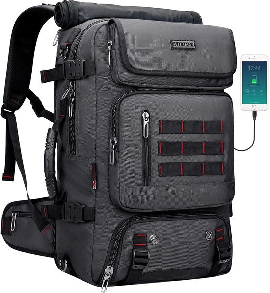 Borsa da Viaggio Convertibile per Uomo in Nylon Grande 17 Pollici Laptop Adatta per Hand Luggage e Voli (Modello B682 Argento Grigio)