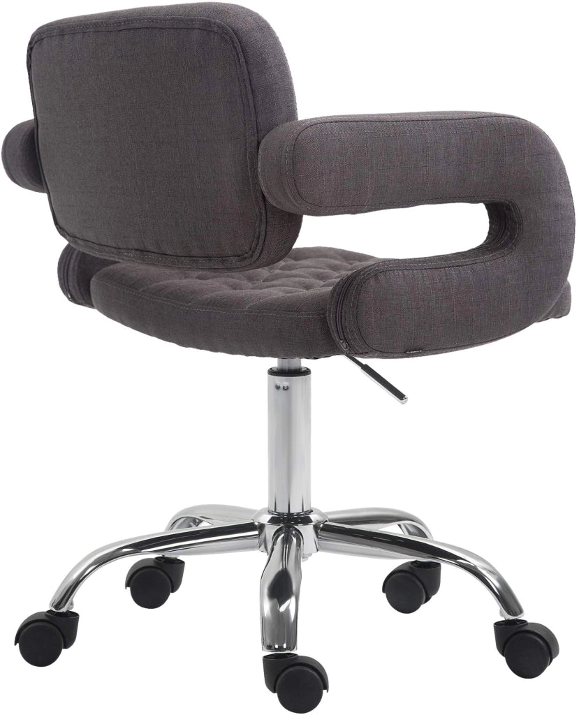 Sgabello da lavoro Dublin in tessuto grigio scuro