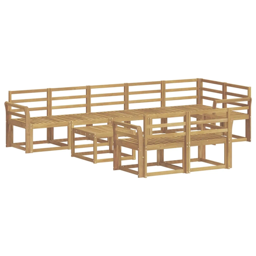 Set di divani da esterno 9 pcs Bianco Legno di Acacia Massello 3387838