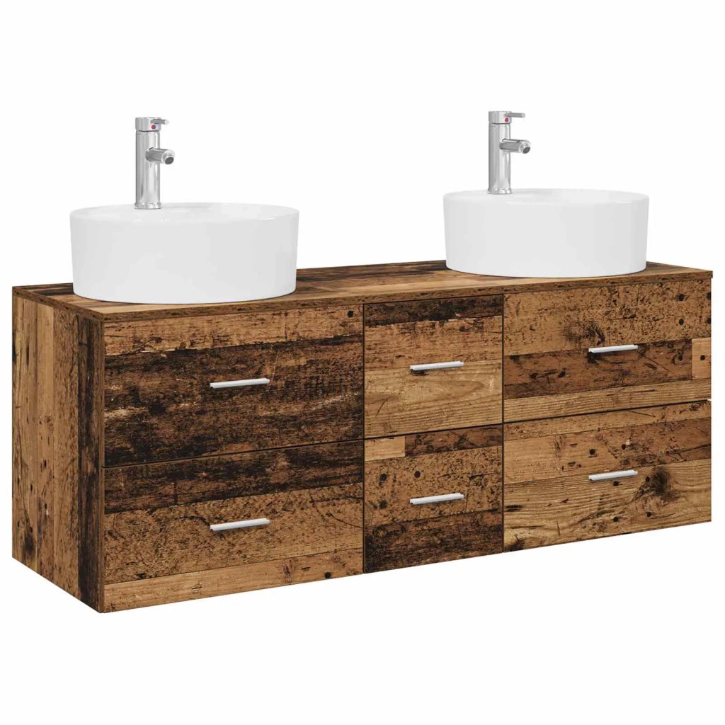 Set di mobili per il bagno 3 pz Legno antico 3405889