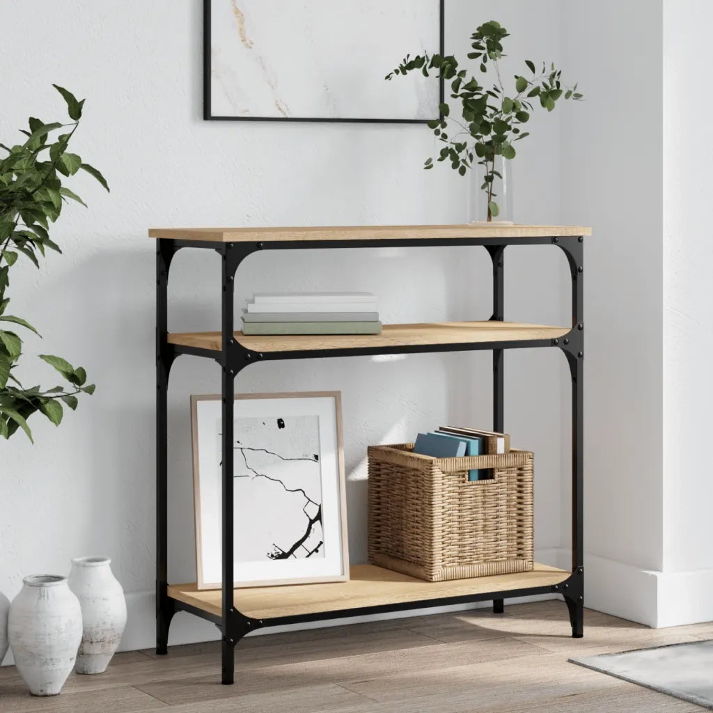 Tavolino Consolle-Tavolino da soggiorno-Tavolo Rovere Sonoma 75x29x75cm in Legno Multistrato