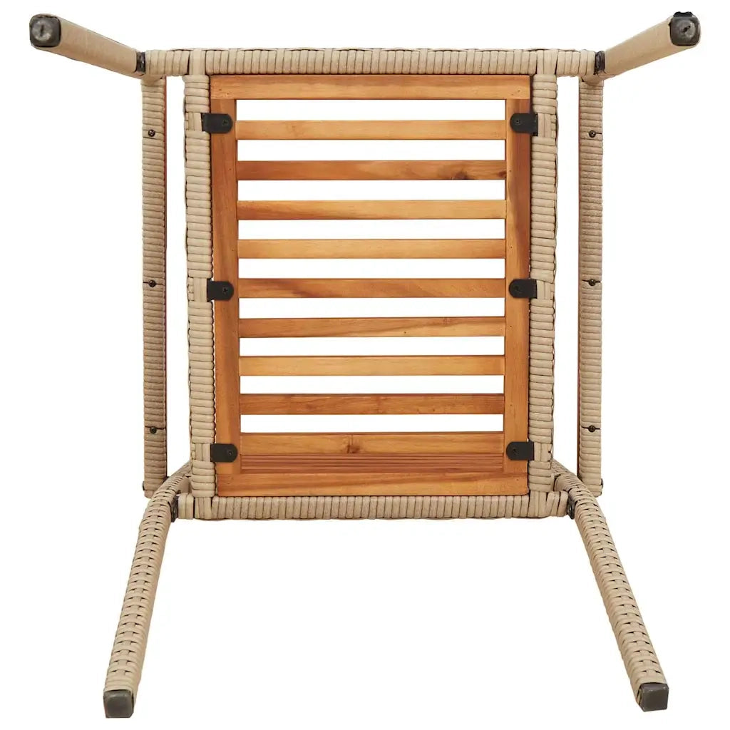 Sedie impilabili da giardino 4 pz | Sedie da Esterno Marrone e Beige