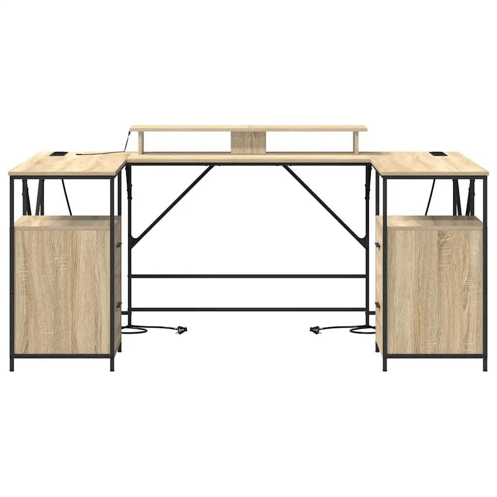 vidaXL Scrivania rovere sonoma 182 x 101 x 87.5 cm Legno multistrato