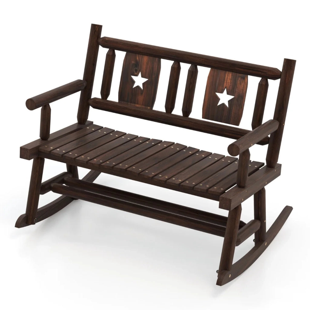 Panca a dondolo da giardino 111 x 85 x 89 cm comfort ottimale legno di abete e pino marrone rustico 20_0020944