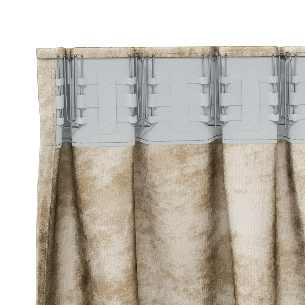 Tende in velluto 2 pcs con occhielli panna 175x140 cm