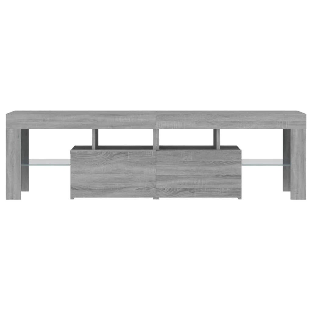 Mobile TV multimediale mensola TV credenza mobile TV sala da pranzo soggiorno camera da letto con luci LED Sonoma 140 x 36,5 x 40 cm grigio 02_0026804