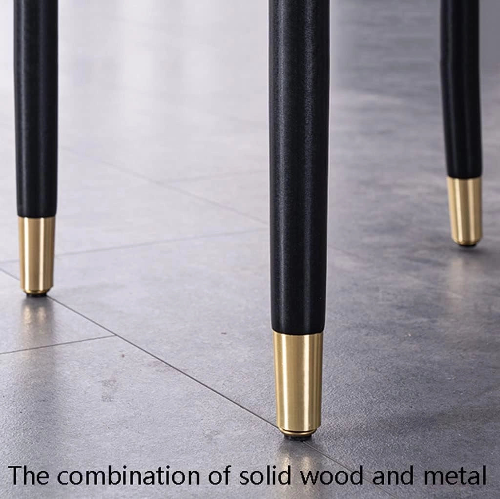 Set di 4 sedie da pranzo in pelle di microfibra, con schienale ergonomico e gambe in legno di faggio per bancone, salone, reception, cucina