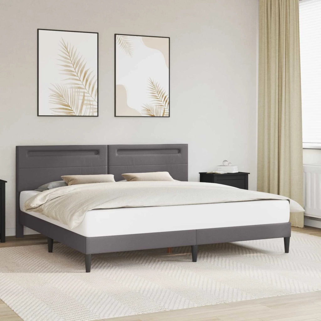 Struttura del letto con testiera-Giroletto Grigio 180 x 200 cm Similpelle 293647