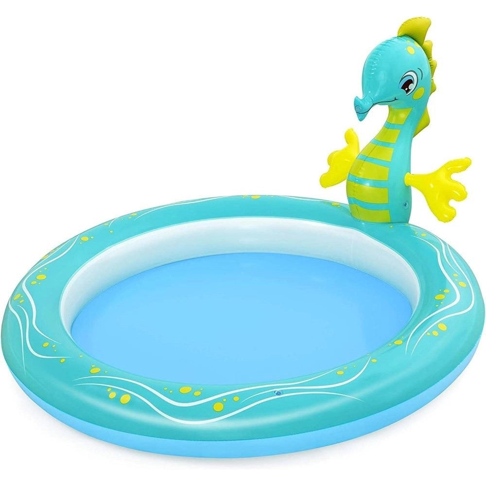 Trade Shop - Piscina Per Bambini Cavaluccio Marino Spruzza Acqua 2 Anni+ 188x160x86 Cm 53114 -