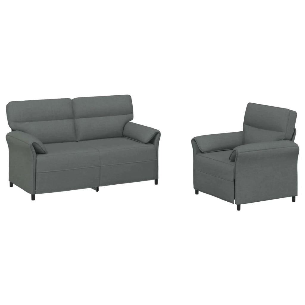 Set di divani 2 pz Grigio Scuro Tessuto 3424858