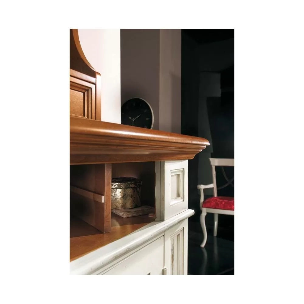 Credenza con piattaia classica legno shabby 140x48x205 - Mobili 2G
