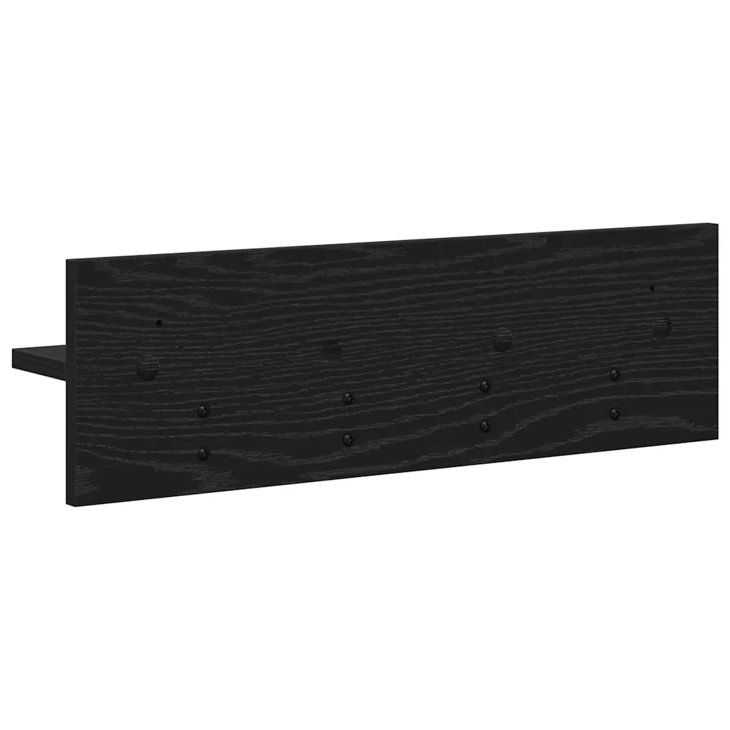 Appendiabiti a muro Rovere Nero 60 x 10,5 x 18 cm 874388