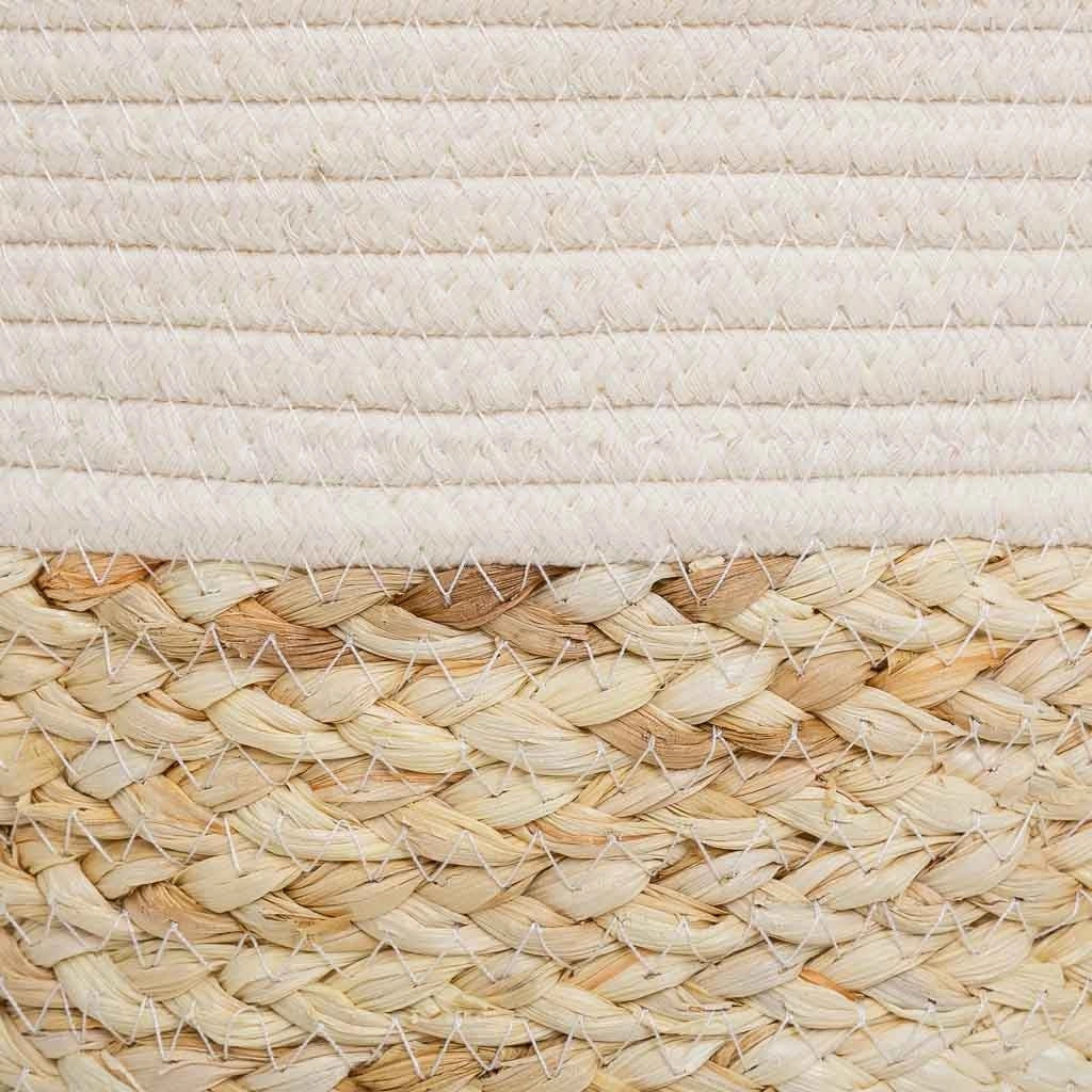 Cestino in fibra naturale e cotone marrone D32x31