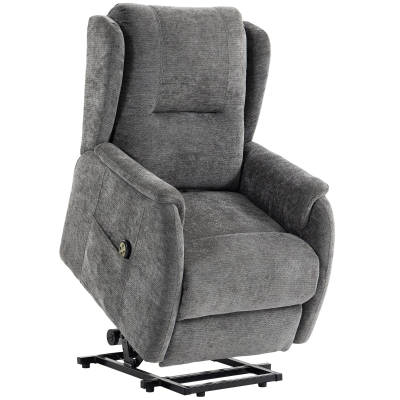 POLTRONA RELAX ELETTRICA CON ALZATA, TELECOMANDO, GRIGIO SCURO