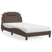 Letto Viana con Materasso Marrone 100x200cm in Similpelle 3208777