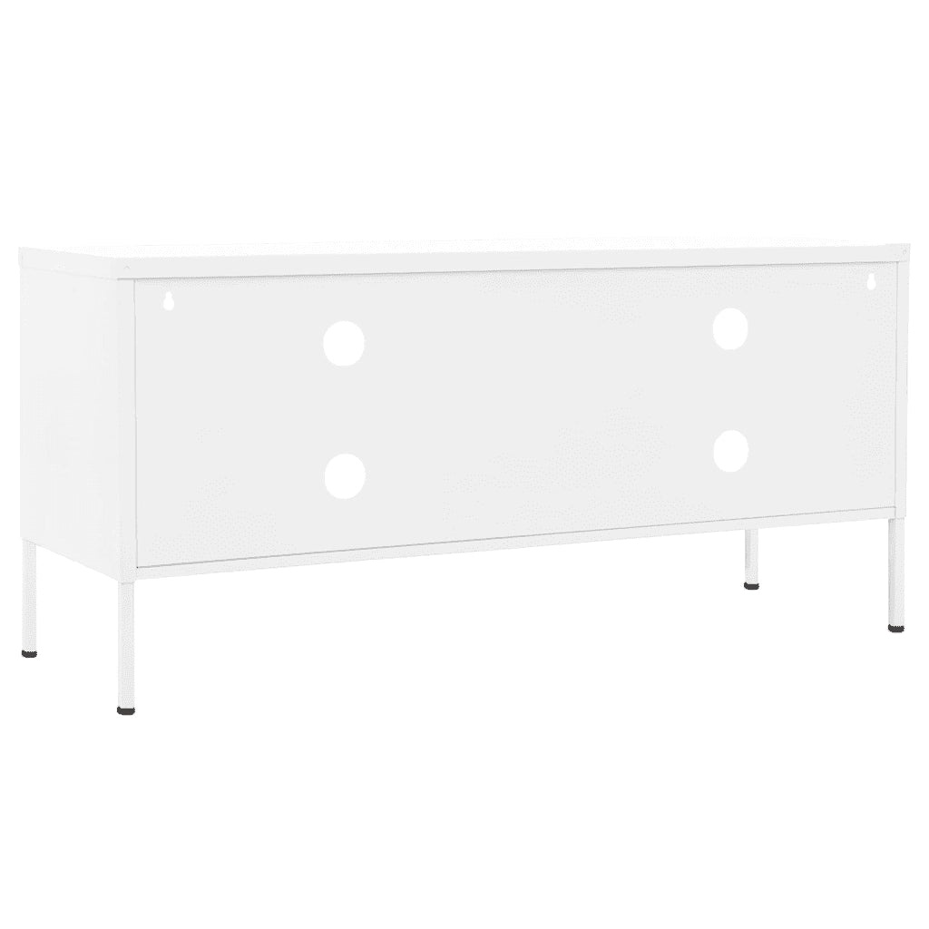 Mobile TV-Credenza TV-Console TV Bianco 105x35x50 cm in Acciaio