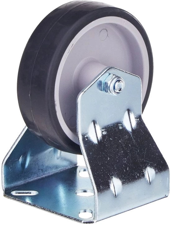Ruota per libreria Ø 75 mm - 60 x 60 mm piatto - ruota in gomma - superficie morbida - supporto a rulli - carico massimo 60 kg / ruota di trasporto / ruota di mobili / ruota per carichi pesanti / 800580